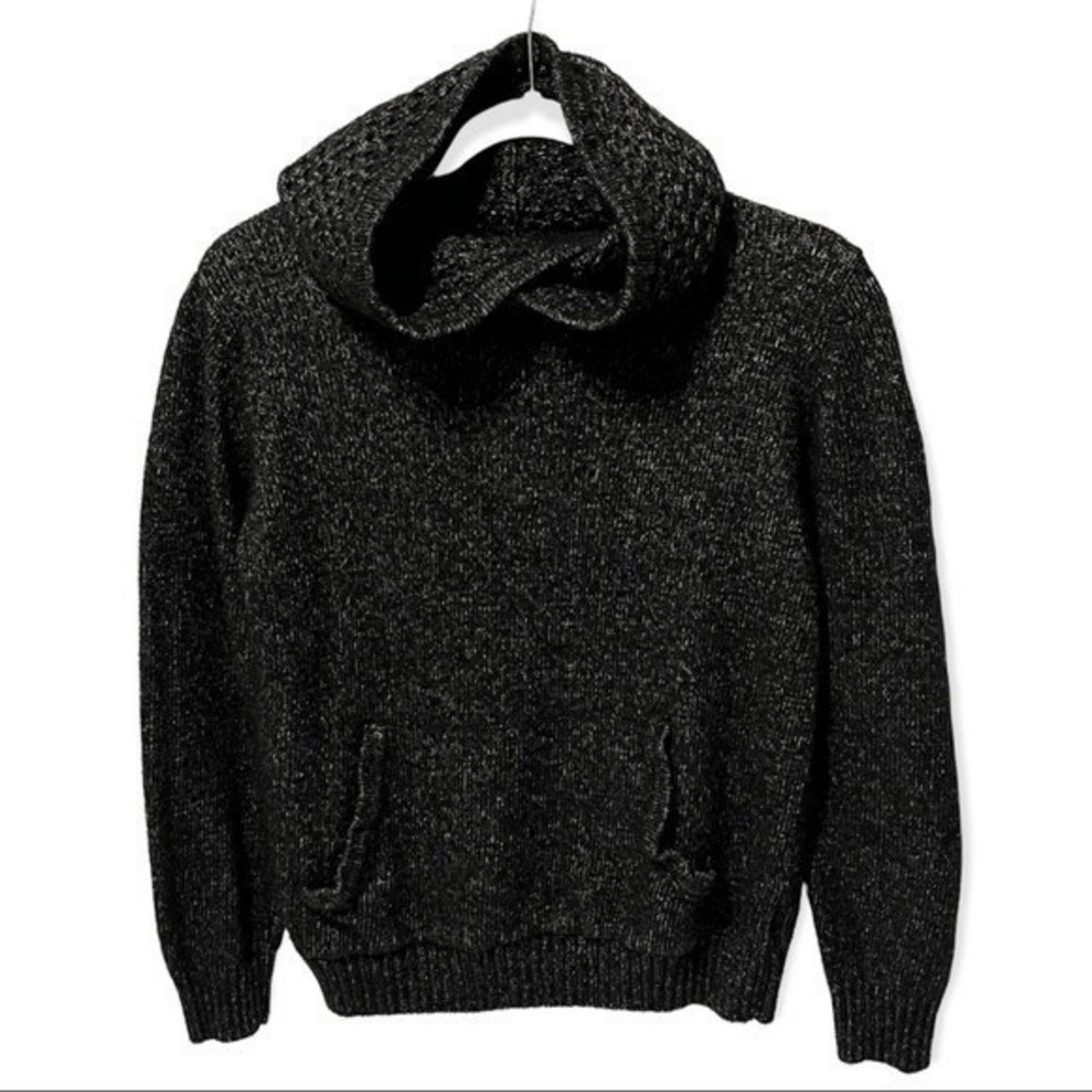 Retrofit Brand Mfg Womens Small Charcoal Marled Knit Crossover Hoodie